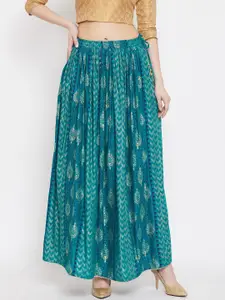 Clora Creation Ethnic Motifs Printed Flared Maxi Skirt