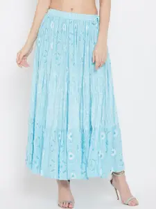 Clora Creation Printed Flared Maxi Skirt