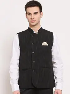 KLOTTHE Men Woven-Design Cotton Nehru Jackets