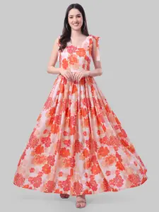 ASPORA Floral Print Fit & Flare Maxi Dress