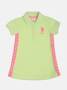 U.S. Polo Assn. Kids Girls Printed Polo T-shirt Dress