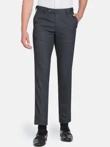 Arrow Men Windowpane Checks Tailored Formal Trousers