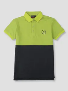 Gini and Jony Boys Colourblocked Polo Collar Pure Cotton T-shirt