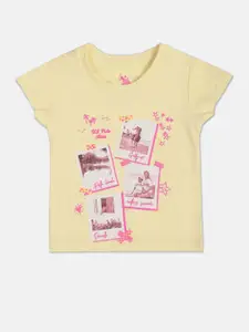 U.S. Polo Assn. Kids Girls Graphic Printed Pure Cotton T-shirt