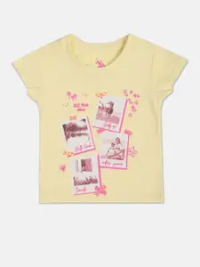U.S. Polo Assn. Kids Girls Graphic Printed Cotton T-shirt