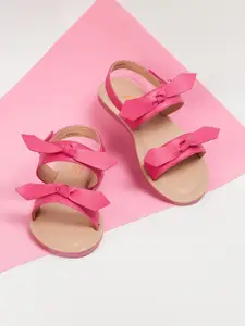 Fame Forever by Lifestyle Girls Open Toe Flats With Bows