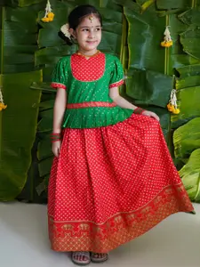 Tiber Taber Girls Printed Cotton Ready to Wear Lehenga Choli