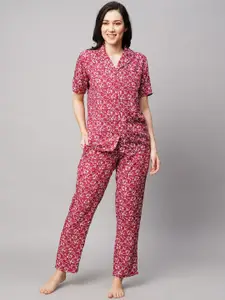 DRAPE IN VOGUE Women 2 Pieces Floral Printed Night suit