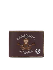 SCHARF Men Typography Printed PU Two Fold Wallet with SD Card Holder