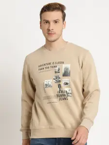 Indian Terrain Men Printed Cotton Sweatshirt