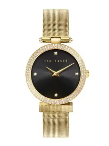 Ted Baker Women Embellished Dial Stainless Steel Bracelet Style Straps Analogue Watch