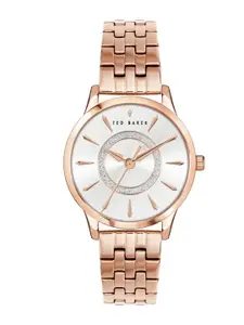 Ted Baker Women Rose Gold-Plated Stainless Steel Bracelet Straps Analogue Watch BKPFZF127