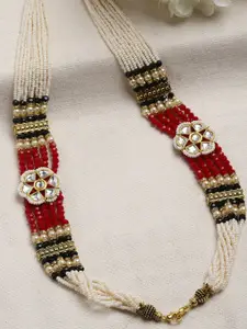 PANASH Stone Studded & Beaded Handcrafted Layered Necklace