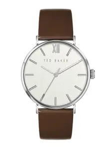 Ted Baker Men Mother Of Pearl Dial Leather Straps Analogue Watch BKPPGS215
