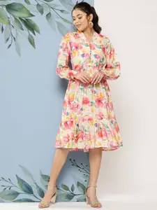FASHOR Floral A-Line Dress