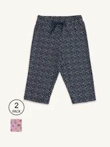 Pantaloons Junior Girls Pack Of 2 Printed Cotton Lounge Capris