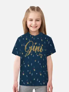 Gini and Jony Girls Conversational Printed T-shirt