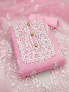 KALINI Embroidered Organza Unstitched Dress Material