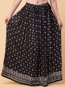 Hive91 Ethnic Motifs Printed Flared Maxi Skirt