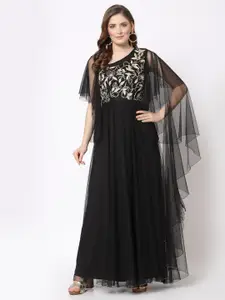 Just Wow Embellished Net Maxi Dress