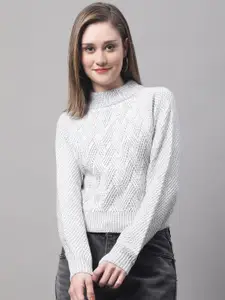 NoBarr Women Turtle Neck Cable Knit Pullover