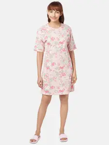 Dreamz by Pantaloons Floral Pure Cotton Printed Nightdress