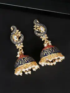 OOMPH Gold plated Dome Shaped Jhumkas Earrings