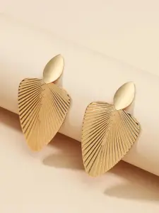 OOMPH Gold-Plated Leaf Shaped Drop Earrings