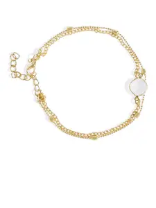 OOMPH Gold-Plated Multi Layer Crystal Anklet
