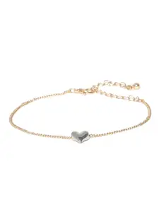 OOMPH Gold-Plated Heart Charm Anklet