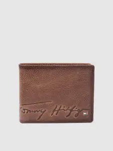 Tommy Hilfiger Men Printed Applique Leather Two Fold Wallet