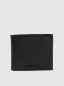 Tommy Hilfiger Men Black Leather Two Fold Wallet