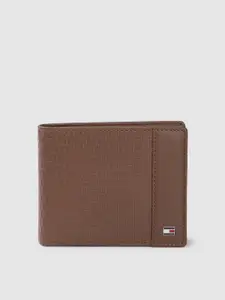 Tommy Hilfiger Men Tan Leather Two Fold Wallet