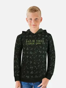 Palm Tree Boys Printed Hooded Cotton Sweatshirt