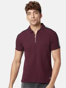 People Men Polo Collar Slim Fit Pure Cotton T-shirt