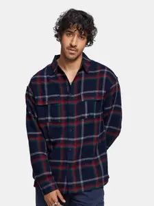 The Souled Store Men Checked Pure Cotton Oversized Casual Shirt
