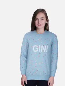 Gini and Jony Girls Round Neck Floral Printed Sweatshirt