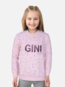 Gini and Jony Girls Floral Printed Sweatshirt