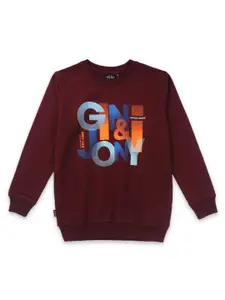 Gini and Jony Boys Graphic Printed Cotton Sweatshirt