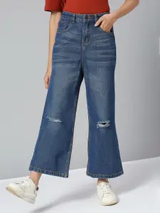 JUSTICE Girls Flared Mildly Distressed Ripped Jeans