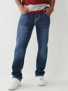 True Religion Men Super T Ricky Mid Rise Straight Fit Light Fade Jeans