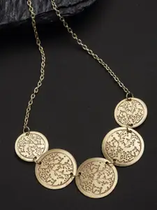 VOGUE PANASH Gold-Toned Circular Shaped Handcrafted Necklace