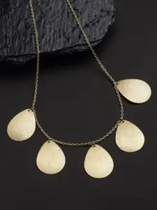 VOGUE PANASH Gold-Toned Oval Shaped Handcrafted Necklace