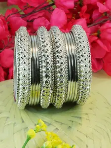 GRIIHAM Set Of 12 Silver-Plated Textured Bangles