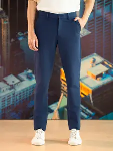 The Pant Project Insignia Blue Slim-Fit Wrinkle-Free Power-Stretch Knitted Trousers