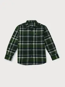 Gini and Jony Boys Tartan Checks Cutaway Collar Cotton Casual Shirt