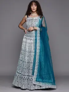 Inddus Embroidered Thread Work Unstitched Lehenga & Blouse With Dupatta