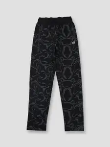 Gini and Jony Boys Printed Mid-Rise Cotton Track Pants