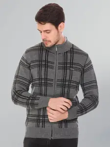 GODFREY Men Turtle Neck Checked Cardigan