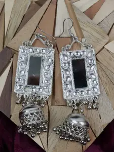 VAGHBHATT Oxidised Square Jhumkas Earrings